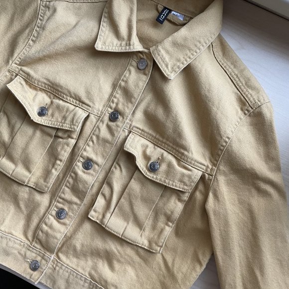 Yellow Crop Denim Jacket - Picture 2 of 5